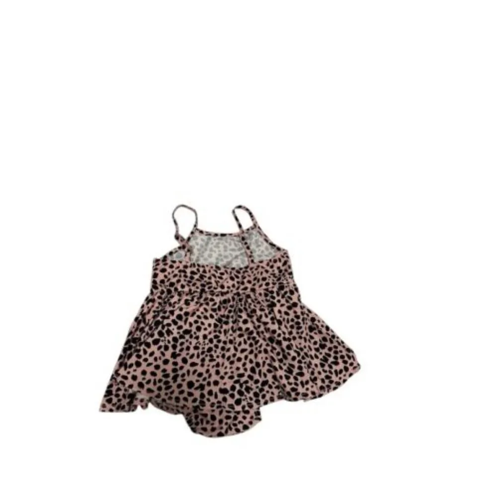 Newborn Baby Girl Leopard Print Sundress ￼‎